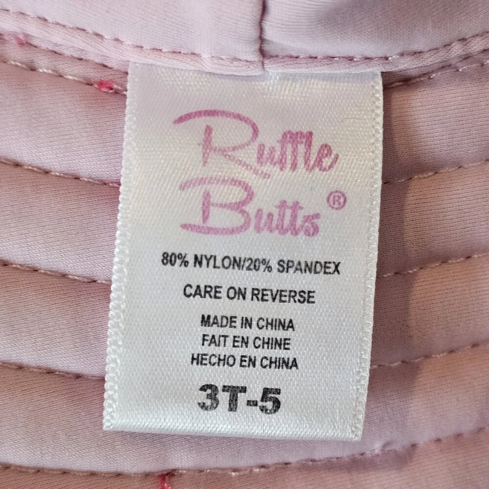 Ruffle‎ Butts Toddler Girl Pink Sun Pool Hat Reversible 3T 4T 5T Nylon Floppy